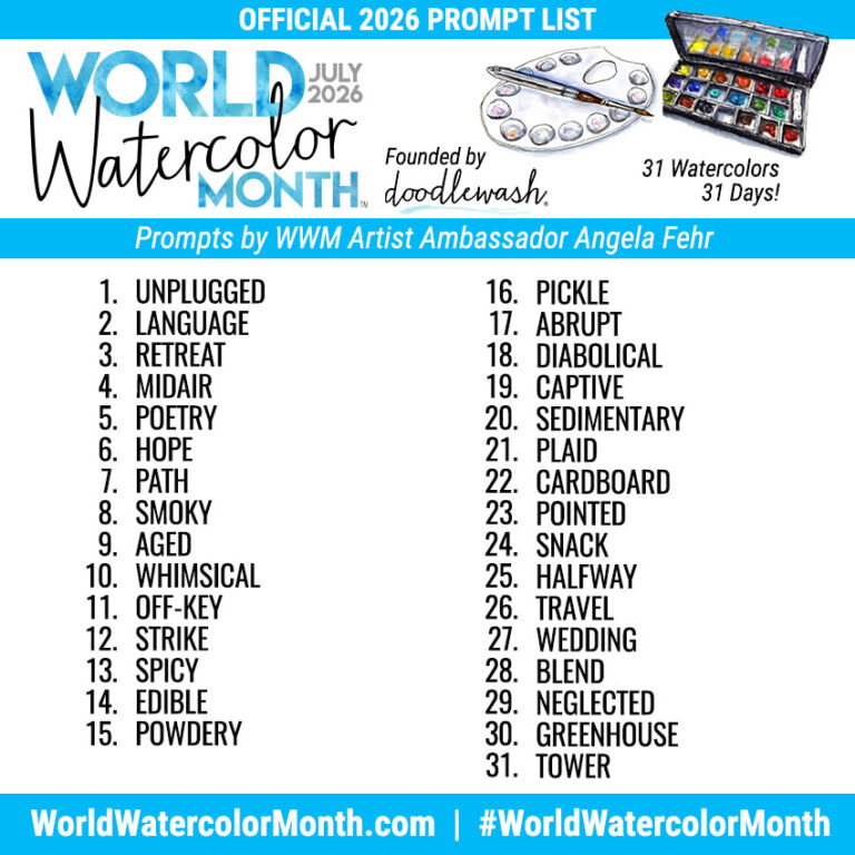 World Watercolor Month 2026 Official Prompt List