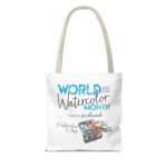 World Watercolor Month 2026 31 Watercolors Tote Bag - Image 38