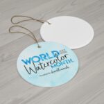 World Watercolor Month 2026 Ceramic Ornament - Image 5
