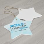 World Watercolor Month 2026 Ceramic Ornament - Image 2
