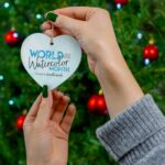 World Watercolor Month 2026 Ceramic Ornament - Image 9