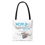 World Watercolor Month 2026 31 Watercolors Tote Bag - Image 2