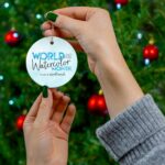 World Watercolor Month 2026 Ceramic Ornament - Image 6