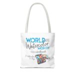 World Watercolor Month 2026 31 Watercolors Tote Bag - Image 26