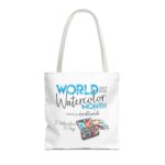 World Watercolor Month 2026 31 Watercolors Tote Bag - Image 29