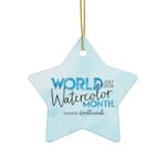 World Watercolor Month 2026 Ceramic Ornament