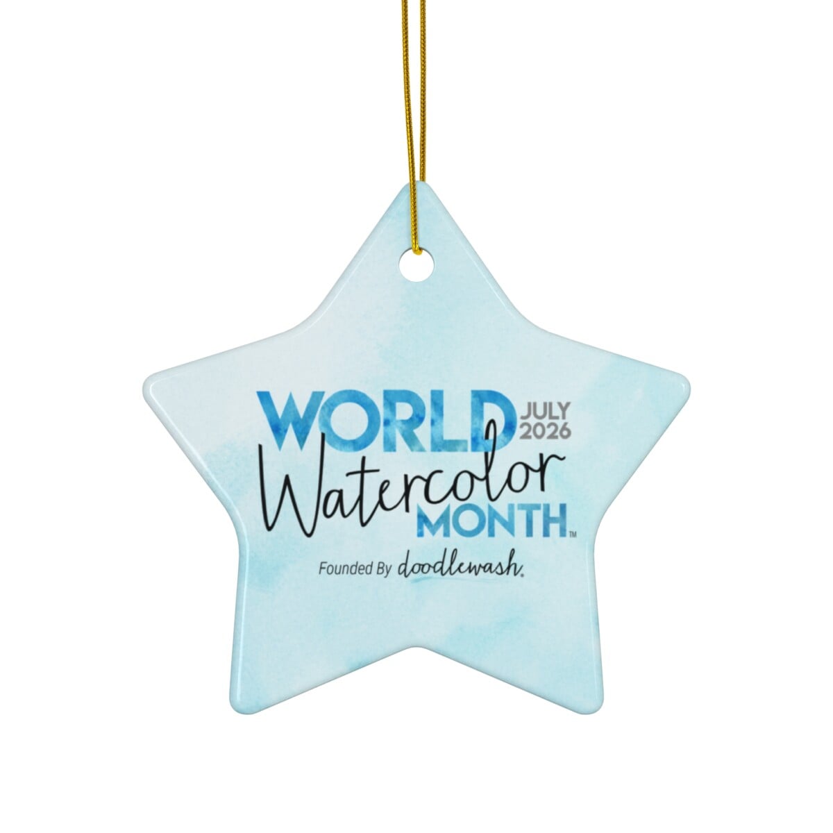 9738194045312108332_2048.jpeg World Watercolor Month 2026 Ceramic Ornament - Image 1