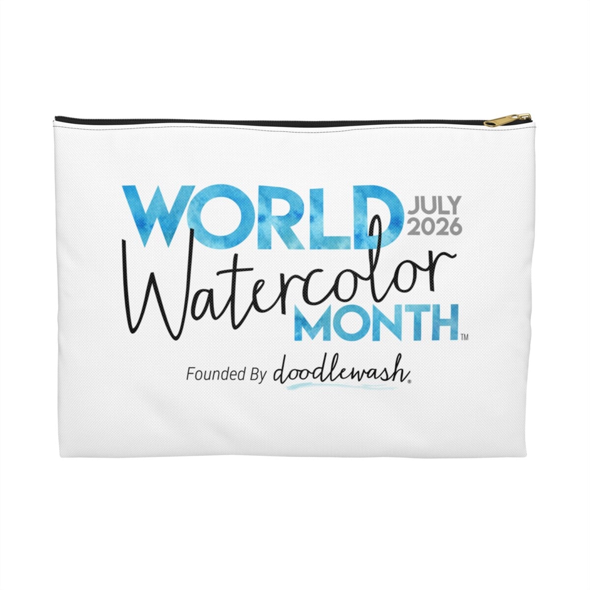 996438234331516774_2048.jpeg World Watercolor Month Logo Pouch 2026 - Image 1